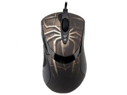 A4tech myš XL-747H, game mouse, 3600dpi, Anti-Vibrate, USB, motiv pavouk hnědý (XL-747H Brown)