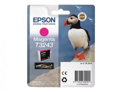 Epson inkoust T3243 Magenta, purpurová - originální (C13T32434010)
