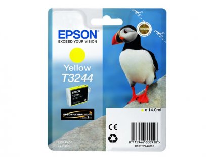 Epson inkoust T3244 Yellow, žlutá - originální (C13T32444010)