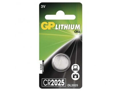 Lithiová knoflíková baterie GP CR2025, 1 ks v blistru (1042202511)
