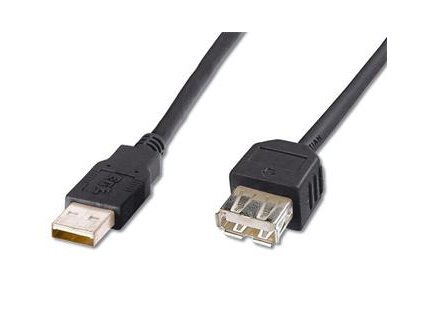 USB 2.0 kabel prodlužovací, A-A, 0,5m černá (kupaa05bk)