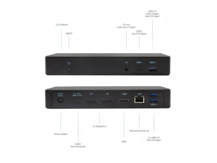 I-TEC USB-C Triple Display Docking Station, Power Delivery 85W, kompatibilní s Thunderbolt3 (C31TRIPLEDOCKPD)