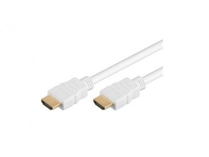 PremiumCord HDMI High Speed + Ethernet kabel, white zlacené konektory, 1m (kphdme1w)