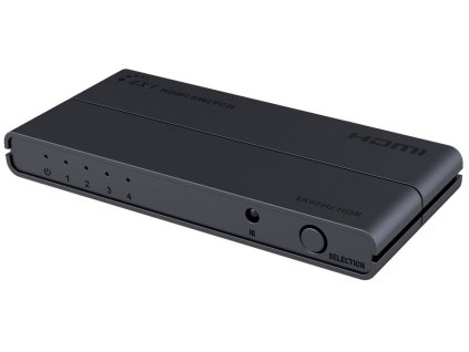 HDMI switch 4:1 s podporou rozlišení 4Kx2K@60Hz, 1080P, HDR