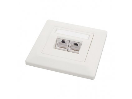 SOLARIX zásuvka CAT5E, UTP, 2 x RJ45, pod omítku, bílá