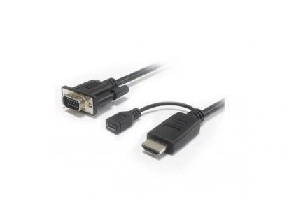 Kabelový převodník HDMI na VGA s napájecím micro USB konektorem 2m (khcon-20)
