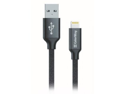 ColorWay USB 2.0 - Lightning kabel 1m 2.1A, černá (CW-CBUL004-BK)