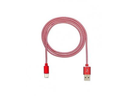 CUBE1 nylon datový kabel USB > USB-C, 1m, Red