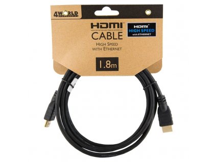 4World kabel HDMI High Speed s Ethernet (v1.4), 1.8m
