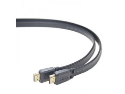 PremiumCord HDMI High Speed + Ethernet plochý kabel, zlacené konektory, 5m (kphdmep5)