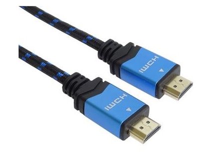 PremiumCord Ultra HDTV 4K@60Hz kabel HDMI 2.0b kovové+zlacené konektory 2m bavlněné opláštění kabelu