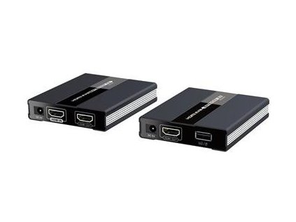 PremiumCord HDMI KVM extender s USB na 60m přes jeden kabel Cat5/6, bez zpoždění (khext60-4)