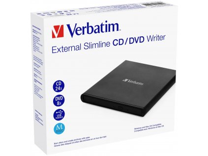 VERBATIM externí mechanika Slimline CD/DVD Writer USB - without NERO