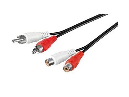 Kabel 2x Cinch-2x Cinch, M/F 10m (kjackcmf2-10)