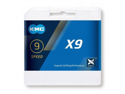 KMC X9 - 9 rychlostí - šedý - 114 článků