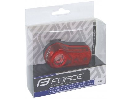 FORCE světlo zadní SHAPE - 3 diody + baterie