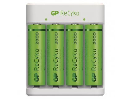 Nabíječka baterií GP Eco E411 + 4× AA ReCyko 2000 (1604841110)