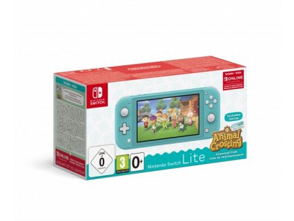 Nintendo Switch Lite Turquoise + Animal Crossing New Horizons + NSO 3M