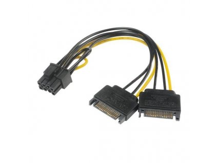 AKASA adaptér 2x SATA na 6+2pin PCIe