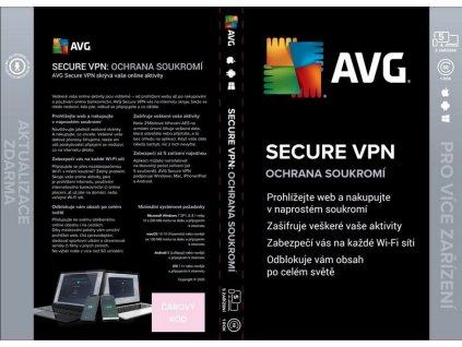 AVG SECURE VPN pro 5 zařízení na 12 měsíců BOX