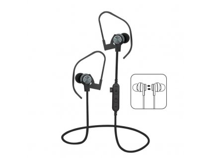 Platinet PM1062G sportovní bluetooth sluchátka s microSD, šedá