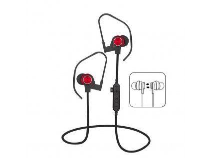 Platinet PM1062R sportovní bluetooth sluchátka s microSD, červená