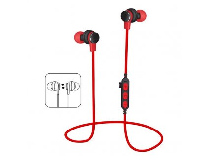 Platinet PM1061R bluetooth sluchátka s microSD, červená
