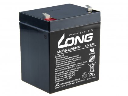 Long 12V 5Ah olověný akumulátor HighRate F1 (WP5-12SHR F1) (PBLO-12V005-F1AH)