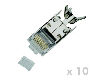 KONEKTOR 8p8c RJ-45 STP Cat7(6A) drát 10Ks (4146)