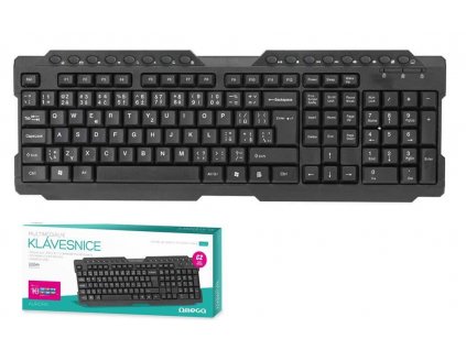 Omega klávesnice OK026 CZ USB (AURORA), černá