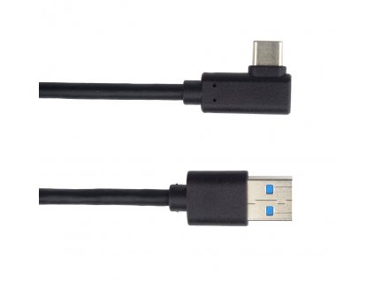 Kabel USB-C/M zahnutý konektor 90° - USB-A/M, 3m (ku31cz3bk)