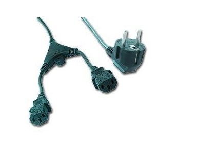 Gembird Cablexpert síťový kabel 230V, 2m napájecí rozdvojka Y