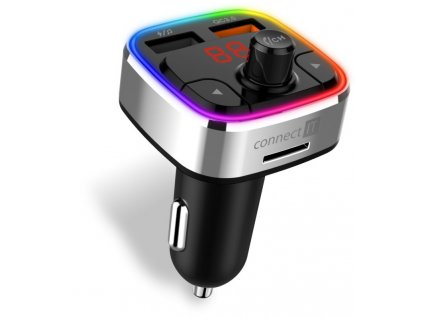 Connect IT CarRGB Bluetooth transmitter, 2xUSB+MicroSD, stříbrný