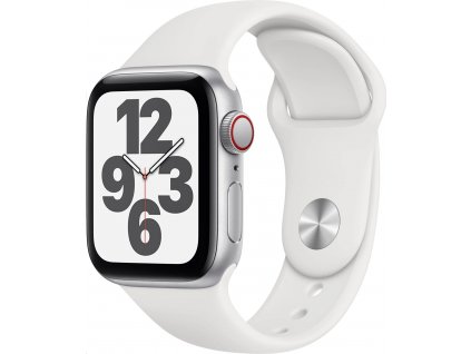 APPLE Watch SE GPS+Cellular,40mm Silver Aluminium Case with White Sport Band