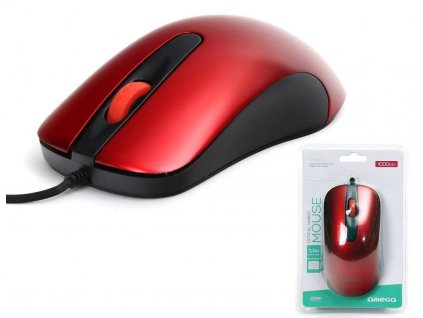 Omega optická myš OM0520R, 1000 DPI, červená