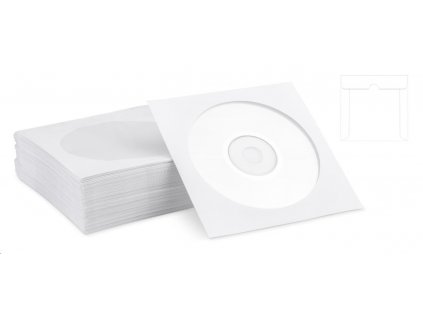 COVER IT obálka na CD / DVD, papír, klip, bez lepidla - 100ks (12813P)