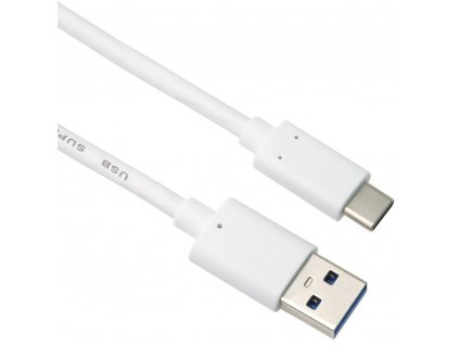 Kabel USB-C - USB 3.0 A (USB 3.2 generation 2, 3A, 10Gbit/s) 1m bílá (ku31ck1w)