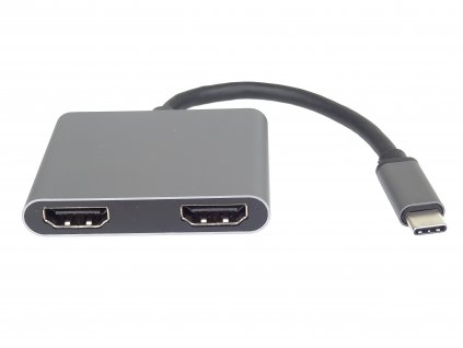 PremiumCord MST adaptér USB-C na 2x HDMI, USB3.0, PD, rozlišení 4K a FULL HD 1080p (ku31hdmi13)