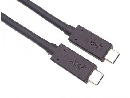 PremiumCord Thunderbolt 3 USB4 40Gb/s,100W Power Delivery, certifikovaný USB-IF, USB-C, 0,8m (ku4cx08bk)
