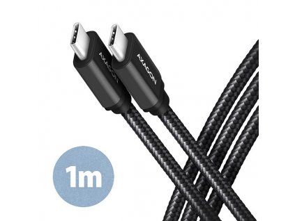 AXAGON BUCM3-CM10AB, SPEED kabel USB-C <-> USB-C, 1m, černý (BUCM3-CM10AB)