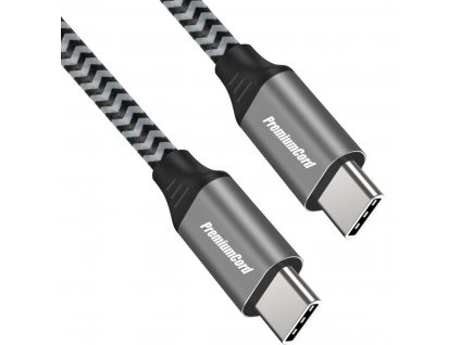 USB-C M/M, 100W 20V/5A 480Mb/s bavlněný oplet, 0,5m (ku31cw05)