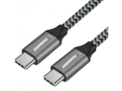 USB-C kabel ( USB 3.2 GEN 2, 3A, 60W, 20Gbit/s ) bavlněný oplet, 1m (ku31cr1)