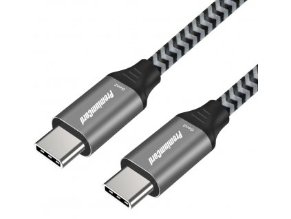 USB-C kabel ( USB 3.2 GEN 2, 3A, 60W, 20Gbit/s ) bavlněný oplet, 0,5m (ku31cr05)
