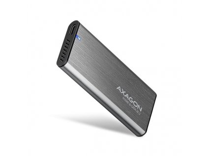 AXAGON EEM2-SG2, USB-C 3.2 Gen 2 - M.2 NVMe & SATA SSD kovový RAW box, bezšroubkový, stříbrný (EEM2-SG2)