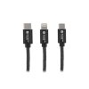 Natec vícekonektorový kabel 3v1 USB Micro + Lightning + USB-C, textilní opletení, 1m (NKA-1202)