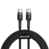 Baseus Cafule Series nabíjecí/datový kabel USB-C na USB-C PD2.0 60W Flash 2m, šedá-černá (CATKLF-HG1)