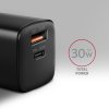 AXAGON ACU-PQ30 Sil nabíječka do sítě 30W, 2x port (USB-A + USB-C), PD3.0/PPS/QC4+/AFC/Apple, černá (ACU-PQ30)