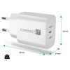 CONNECT IT Voyager2 nabíjecí adaptér 1×USB-C, 25W PD, bílá (CWC-2070-WH)
