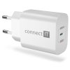 CONNECT IT Voyager2 nabíjecí adaptér 1×USB-C, 25W PD, bílá (CWC-2070-WH)