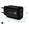 CONNECT IT Wanderer2 GaN nabíjecí adaptér 1×USB-C + 1xUSB-A, 33W PD, černá (CWC-2080-BK)